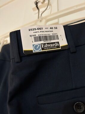 Men's Navy Polyester Pant